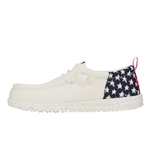 HEYDUDE Wally Funk Americana Star Wide White/Navy Blazer Size 9, Men’s Shoes, Men's Slip-on Loafers, Comfortable & Light-Weight - image 1