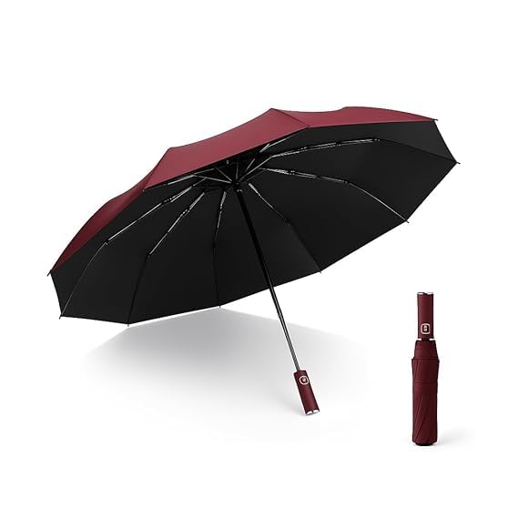 Image of Umbrella, Mini Folding Windproof & Compact UV Umbrella for Sun Protection Rain Windproof Strong Large 3 Fold for Women Handbags,3 Fold for Men Women, Stylish & Compact
