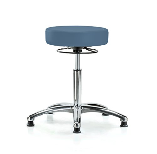 Image of Perch Chrome Medical Stool, 360 Ring, Glides, 20.5 inch-28 inch, Newport Fabric