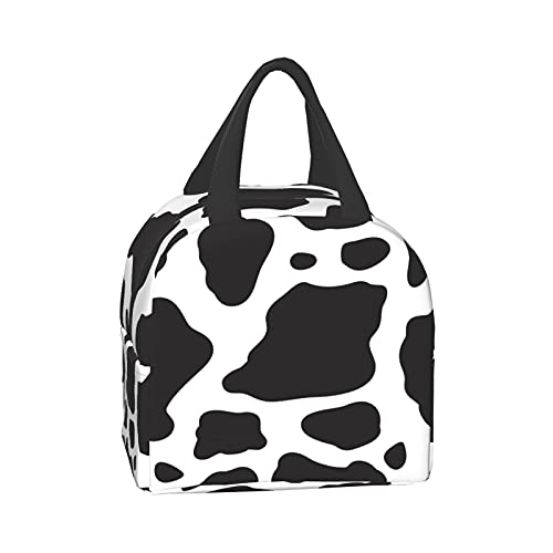 Carati Black Cow Animal Lunch Box Travel Bag Picnic Bags Insulated Durable Shopping Bag Reusable Waterproof Bags For Man Woman #TOP2