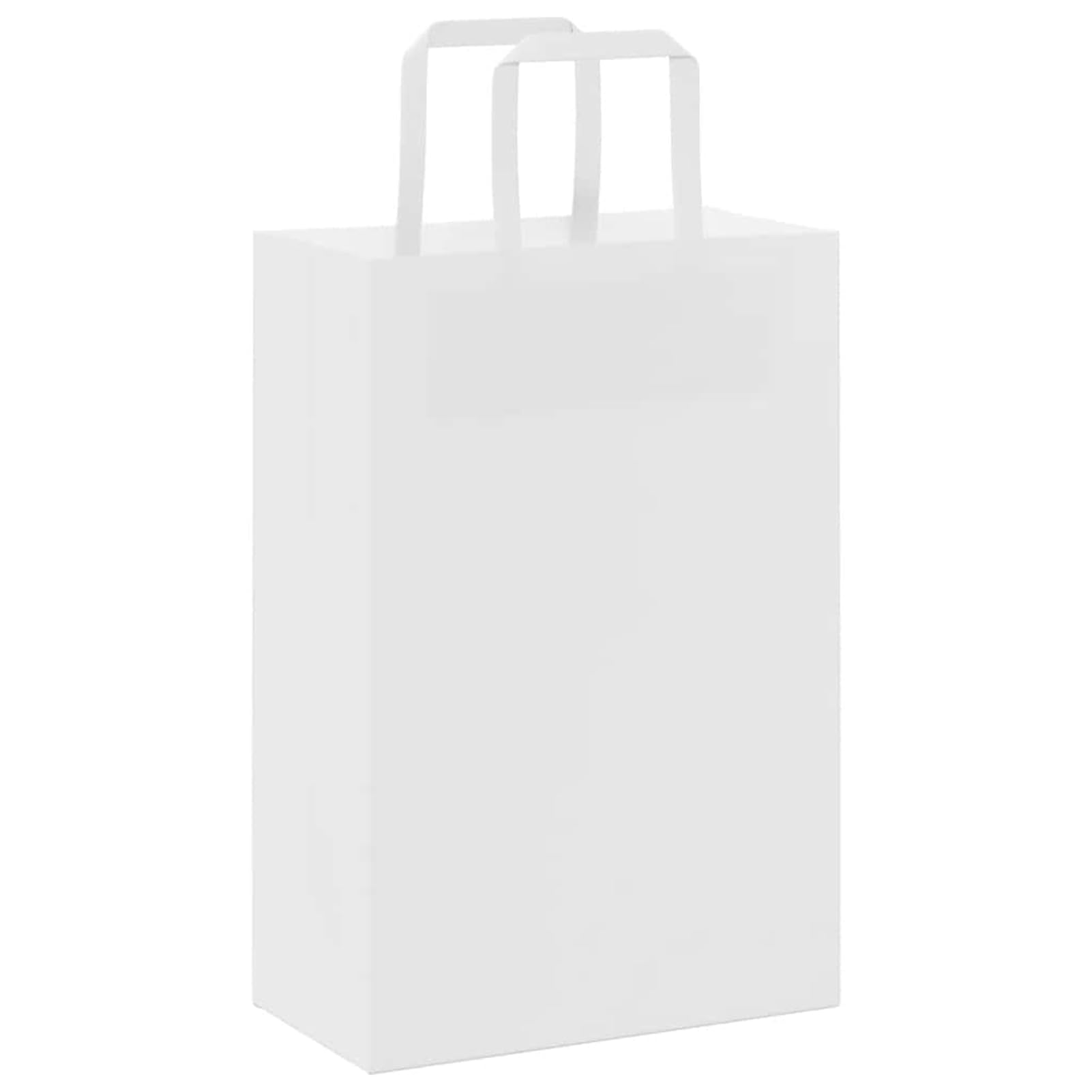 Fecpoo Papierowe torebki 250 szt. – białe torebki papierowe z papierowymi uchwytami linowymi, 21 x 11 x 31 cm, nośność 6 kg, idealne na prezenty, imprezy i na wynos