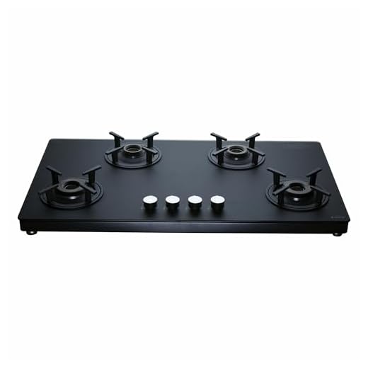 Elica 90cm 4 Burner Gas Stove | Auto Ignition | SBF MATT LOTUS TKN 904 CT VETRO 2J AI BK | Matt Finish Glass Top | SABAF Burners | Cast Iron Pan Support | 10 Yr Burner & 5 Yr Glass Warranty | Black