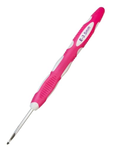 Mdoker Size F/(3.5mm) Crochet Hook,Extra Long Crochet Hooks Needles for Arthritic Hands,Ergonomic Grip Soft Handles for Beginners and Experiecced Crochet Lover,Comfortable/Smooth/Ergonomic