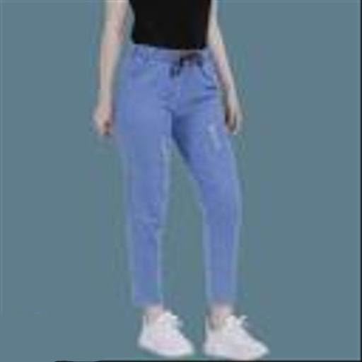 Image of Women Denim Joggers Low Rise Jogger Like Jeans Casual Everyday Comfort Stretchable Fit Blue 24