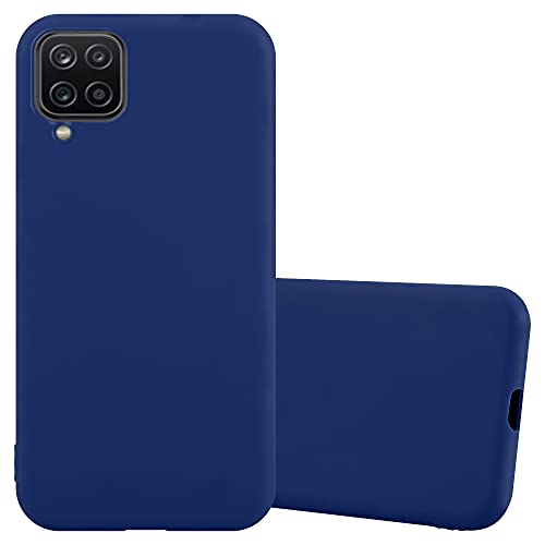 Cadorabo Funda para Samsung Galaxy A12 / M12 en Candy Azul Oscuro - Cubierta Proteccíon de Silicona TPU Delgada e Flexible con Antichoque - Gel Case Cover Carcasa Ligera