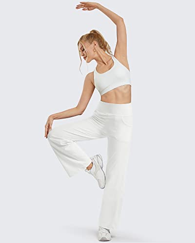 Image of Promover Wide Leg Pants for Woman Yoga Pants with Pockets Stretch