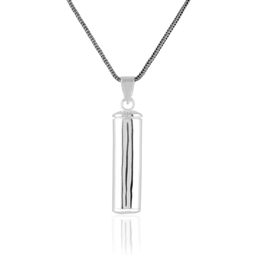 Jewellery Pit - Sterling Silver Pill Box Pendant Necklace –