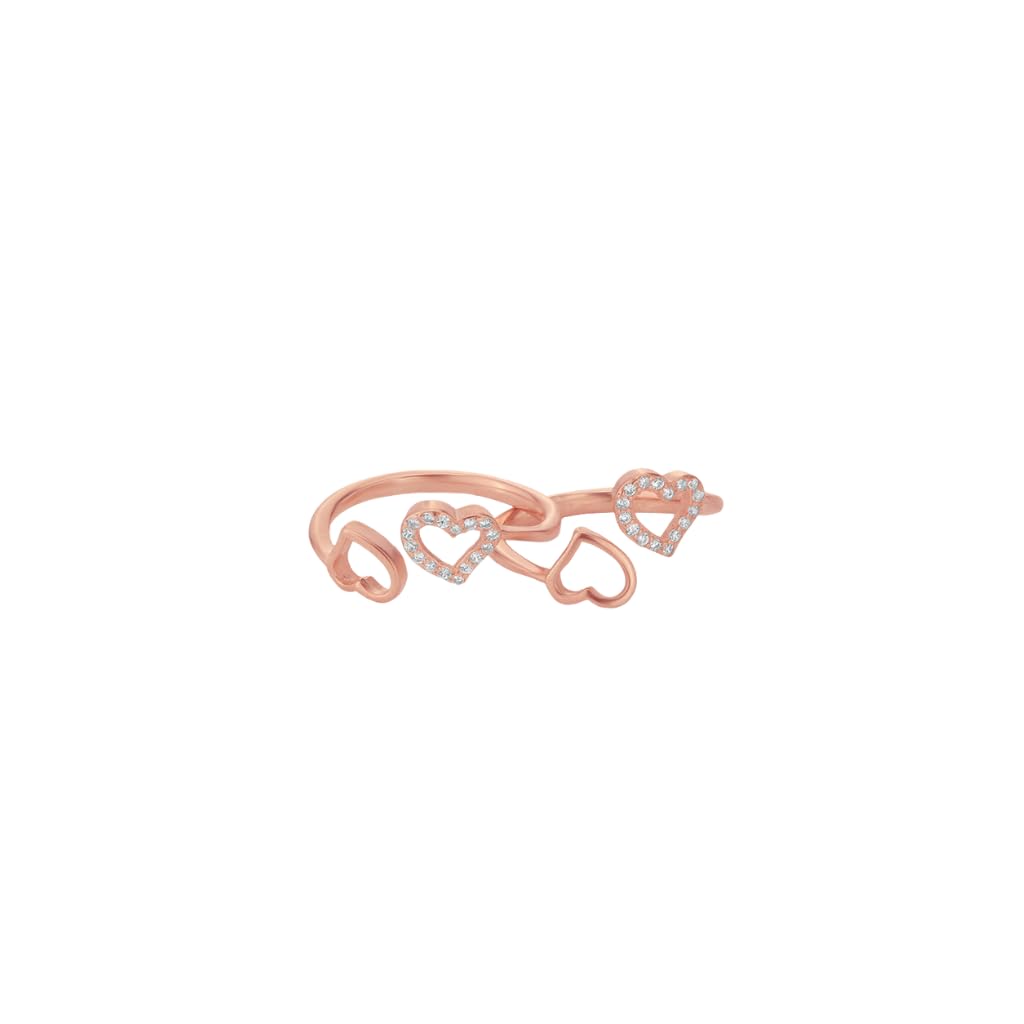SIJA 925 Silver Rose Gold Double Heart Stone Toe Rings | Adjustable | Silver Toe Rings for Women | With 925 Stamp | Gifts for Women | Heart Shaped-image-16