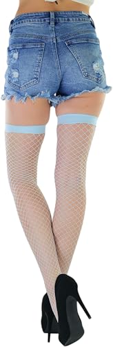 Image of ToBeInStyle Women's Vibrant Large Net Fishnet Thigh High Elastic Nylon Novelty Stockings