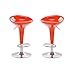 ZJF Obrotowe stołki barowe zestaw 2 sztuk, krzesła barowe o regulowanej wysokości do blatu kuchennego, krzesła wysokie z tworzywa sztucznego ABS z podstawą i podnóżkiem (kolor: Pomarańczowy)