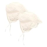 BESTonZON Gorros para Ñiño Recién Nacido de Encaje, 2 Piezas, Sombreros Sol para Niñas de 0 a 6 Meses, Gorro Delicado y Transpirable para Verano, Accesorios para Shower