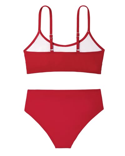 Image of Century Star Girls Swimsuits for Teens Bikini 2026 Solid Teen Bathing Suits Adjustable Straps Swimwear Padded 8-15 Years