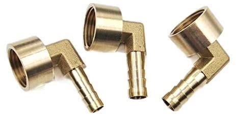 Accesorios roscados Conectores de tubería de latón Codo de montaje de tubería de manguera de latón 8 mm 10 mm 12 mm 14 mm 16 mm Cola de púas 1/4 "3/8" 1/2 "BSP Rosca hembra Conector de cobre Acoplado