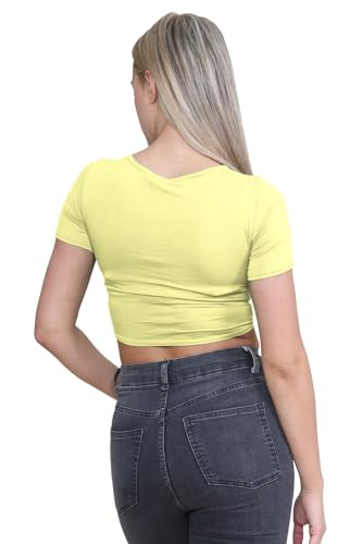 Torera de manga corta para mujer cárdigan corto amarillo talla grande 52-54 3