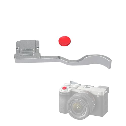 A7CII A7CR Metal Thumb Up Grip for Sony A7C II A7C R A7C2 Digital Camera Hot Shoe Thumb Hand Grip with Camera Shutter Button Accessories (Silvery)
