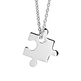 West Coast Jewelry Autism Awareness Jigsaw Puzzle Piece Stainless Steel Necklace