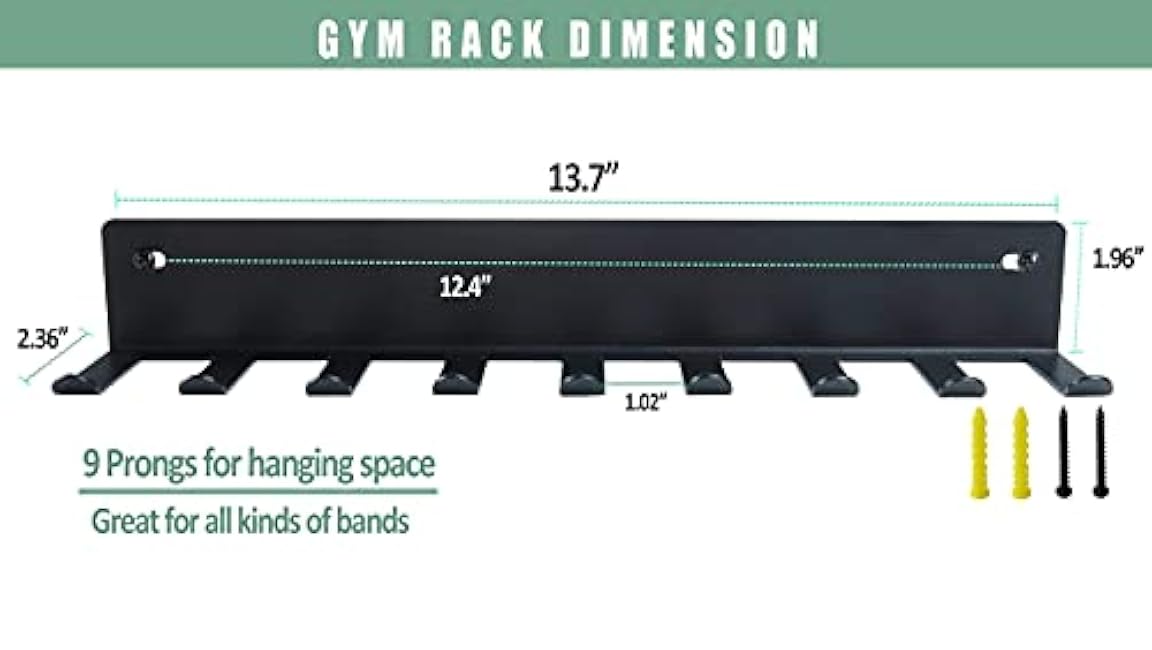 Multi-Purpose Storage Rack for Resistance Bands, Straps, Jump Ropes, Foam Rollers, Chains, Weight Belts, Tools - Heavy Duty, Fitness Bands Rack
