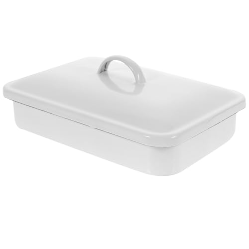 BESPORTBLE Bandeja para Hornear Esmaltada de Color Claro de 30X20 CM, Resistente al Óxido y Antiadherente 4 Fulcros, Adecuado para Postres en Fiestas de Fin de Semana