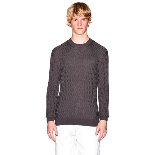 Armani Exchange Men's Cozy Tonal Pattern Crewneck
