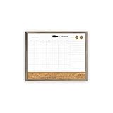 Quartet Wood Frame Magnetic Dry-Erase Calendar Combination Board, 16 x 20 Inches, Grey Frame (Q262016M01-CA-R)