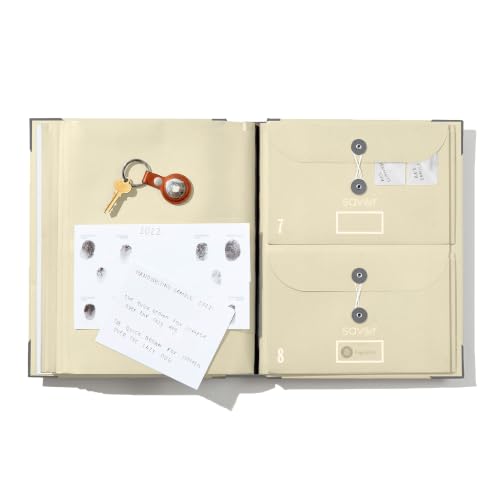 Image of The Folio If I Die Binder Organizer with Labels by Savor | Acid-Free Important Document Organizer with 10 Pockets, Document Holder for Birth Certificate, Wills, and Investment Plans (Slate)