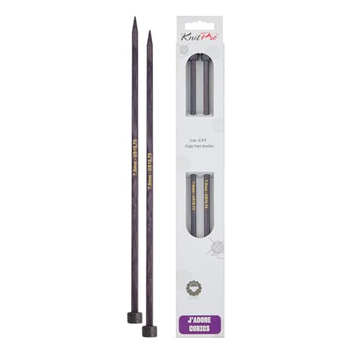 KnitPro Jadore Cubics - Agujas de tejer de una sola punta (diámetro: 7,00 mm, longitud: 25 cm)