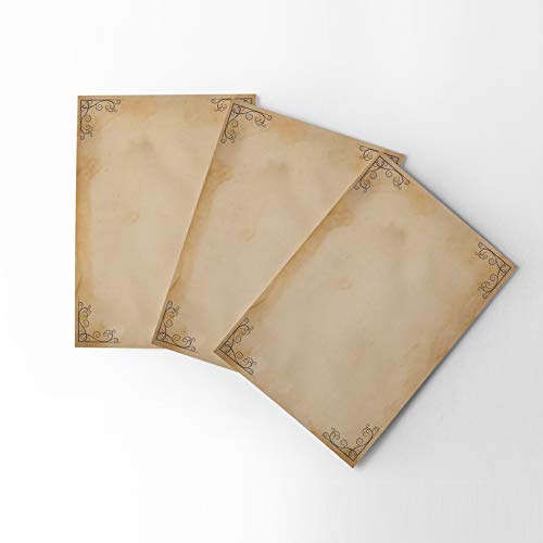 Image of alterEgo (Pack of 15) - A4 Letter Stationery Paper, Printed for Writing Poems, Letters and Lyrics (Papyrus) (with Complimentary Kraft Envelopes)