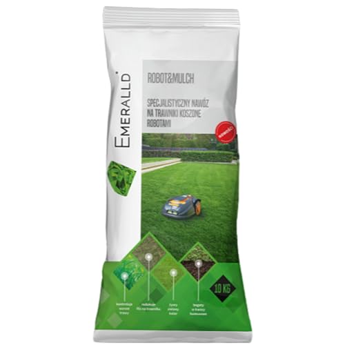 EMERALLD HOME ROBOT&MULCH Complex Bio Rasendünger 10 kg – Spezieller Mehrnährstoffdünger für Mähroboter-Rasen – NPK 7-3-6 mit MgO, Fe & Humifirst – Verhindert Rasenfilz, sichert dichten Wuchs und opti