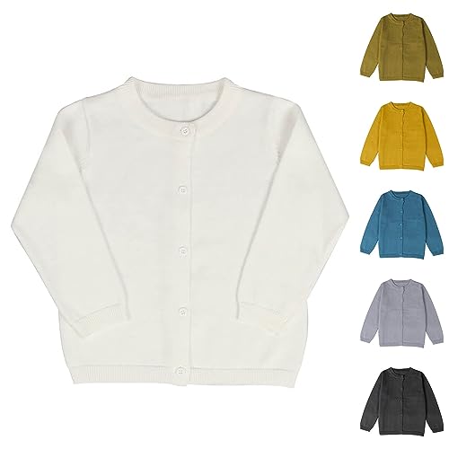 2025 Cardigan Sweaters for Girls Toddler Cute Long Sleeve Knit School Uniform Sweater Kids Crew Neck Button Down Fall Clothes