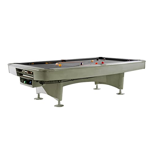 Billiard-Royal Mesa de billar para piscina modelo Gladiator gris 9 pies con goma K-55 y elección de paño, color de la tela: gris hierro