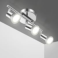 Aigostar Lámpara de Techo LED 3 Focos,Apliques Techo Interior, Focos de Techo Orientables, para Interior Focos de Techo Orientables para Dormitorio Cocina (Sin bombillas)