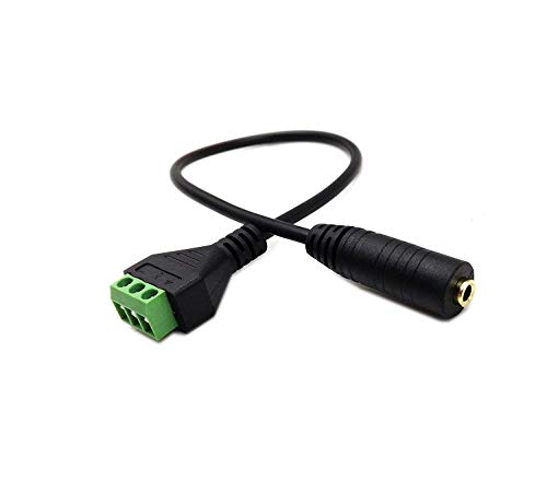 Qaoquda Gold Plated 3.5Mm (1/8") 3 Pole Stereo Trs Audio Balanced Female Jack To Av 3 Pin Screw Video Balun Terminal Adapter Connector Cable 30Cm/1Ft (3.5Mm F/3Pin) #TOP1