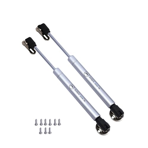 Image of Godrej Kitchen Fittings | Regular Hydraulic Gas Spring | 200N | for Kitchen Cabinets | High-Strength Steel with Chrome Plating | Multi-Angle Install | Hands-Free Door Support | Metal Clips (1 Pair)