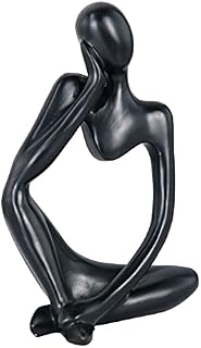 Dytiying Resin Mini Thinker Sculpture Ornaments for Home living Room Office (Black, Right)
