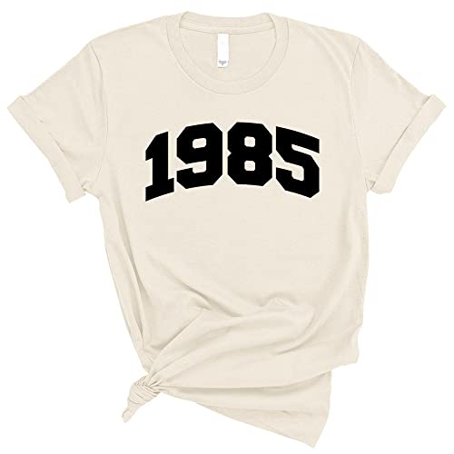 TeesAndTankYou 1985 College Style Shirt Unisex Large Natural