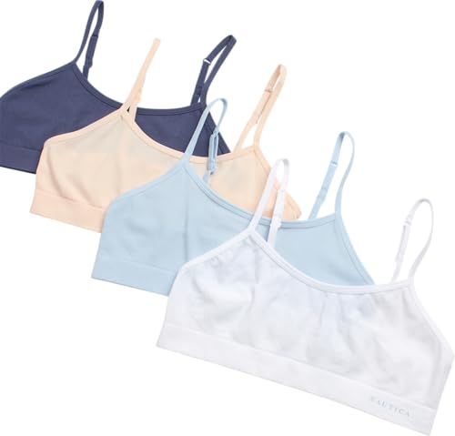 Nautica Girls Training Bra - 2 Pack/4 Pack Seamless Padded Bralette Underwear for Girls with Removable Pads (Sizes: S-XL)3