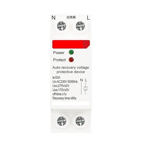 Relais de protection 1P+N 27mm 6A pour tableau électrique domestique