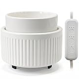 VICTORIA AROMA Ceramic Wax Warmer with Timer, Candle Wax Melter & Wax Burner for Scented Wax Melts, Electric Fragrance Wax Melt Warmer for Home Office Decor Ideal Gift（White）
