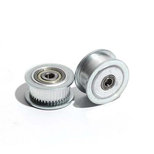 Durable 2pcs 2GT-60T Idler Pulleys, Bore 5/6/8/10/12/15mm Width 7mm/11mm with/Without Teeth GT2 Gear Pulley (Size : 5mm, Style : 11mm Without Teeth)