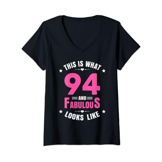 Mujer 94 y fabuloso cumpleaños de 94 años feliz cumpleaños 94 Camiseta Cuello V