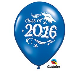 Class of 2016 Blue Latex Balloon 12 Pack