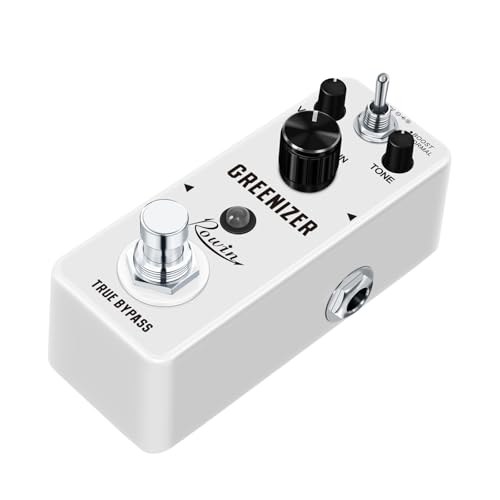 Rowin Compact Tube Screamer-Style Overdrive Pedal - Greenizer Dist with Normal/Boost Modes, True Bypass, Metal Shell for Beginners - Dynamic Tube-Like Distortion & Clean Boost