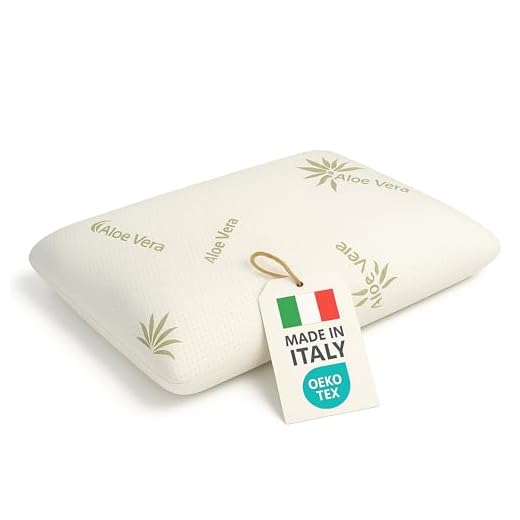 BCSHOP Cuscino Memory Foam Cervicale con Federa Aloe Vera - Guanciale Letto Ortopedico alto 11 cm - Cuscino Anatomico per Dormire Made in Italy Antibatterico Certificato Oeko Tex