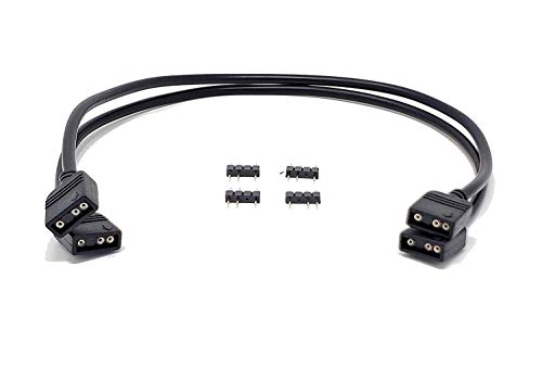 Image of Micro Connectors Addressable RGB Extension Cable - 30CM / 2 Pack-Black