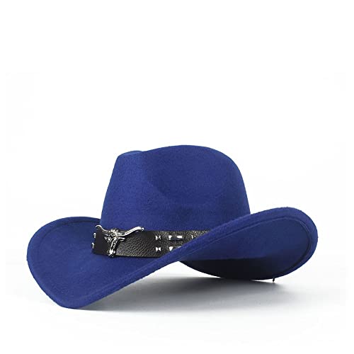 Aurorad Chapeau de cowboy pour activités décontractées ou camping, pêche, voyages de chasse (couleur : bleu, taille : 59-61) Cover