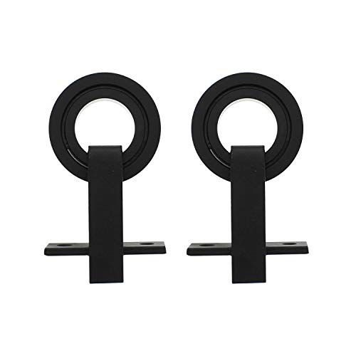 INTERSTEEL - 2-teiliges Laufrollen-Set Modern Top Mattschwarz - Schiebetürrollen für Schiebetüren, Innentüren und Wandschränke - 155 mm