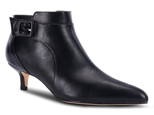 Juliet Holy Womens Pointed Toe Ankle Boots Kitten Heels Faux Suede Booties Side Zipper Dress Shoes