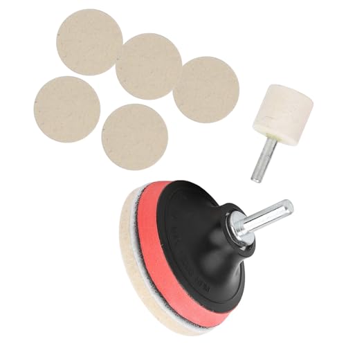 Sonew Kit de Pulido de Vidrio, 100 G de Polvo de óxido de Cerio con Almohadillas de Pulido de Fieltro de Lana, Removedor de Rayones Fácil de Usar para Espejos y Faros de Parabrisas - imagen 7
