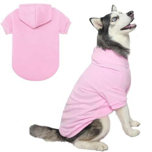 Sweat à capuche pour chien vêtement rose coton polyester taille M BINGPET