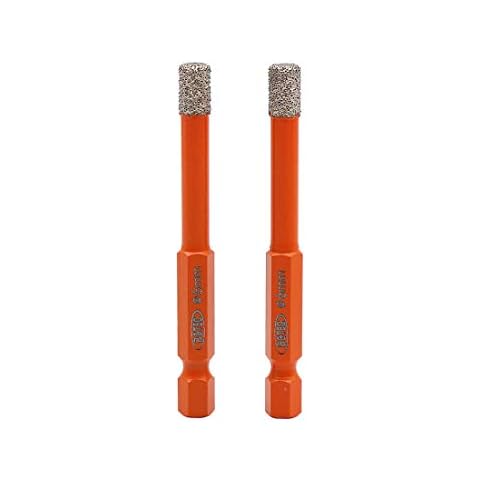 BGTEC Dry Diamond Drill Bits 2pcs 6mm with Quick Change Hex Shank for Granite Marble Porcelain Tile Ceramic Cover